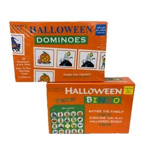 New Vintage Anton Publications Halloween Bingo And Dominoes Game Sealed (e7)